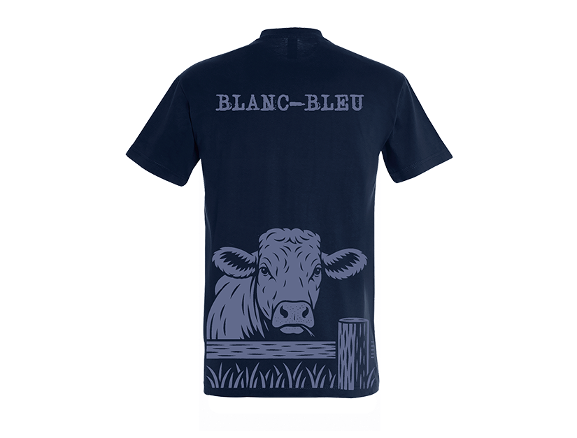 T-shirt Vache Blanc-bleu