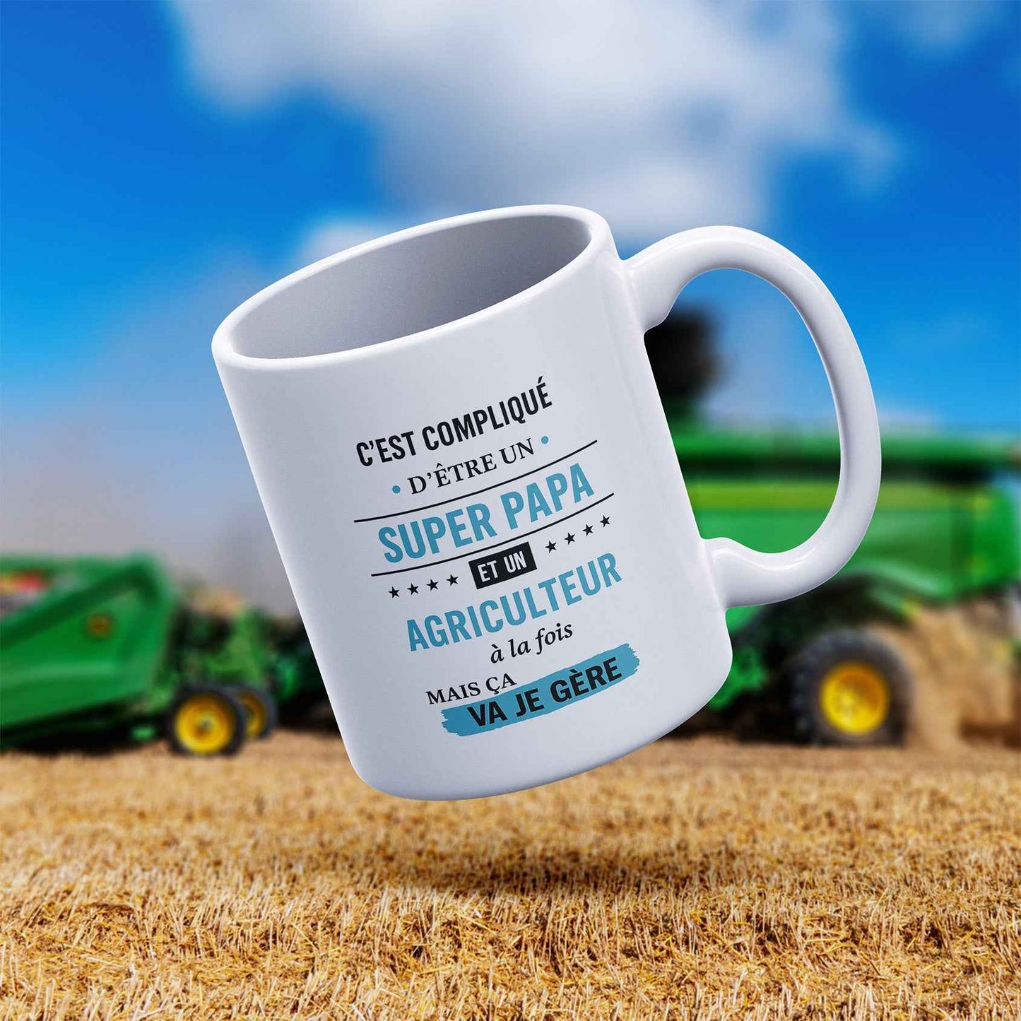 Mug "Super papa et agriculteur"