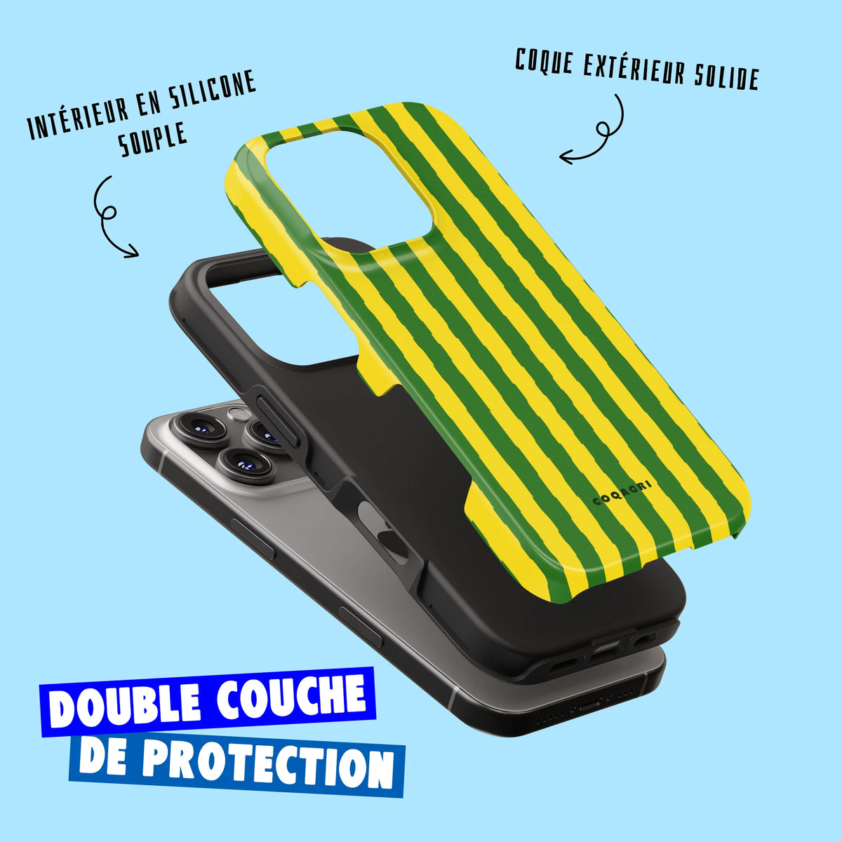 Coque - Vert et jaune