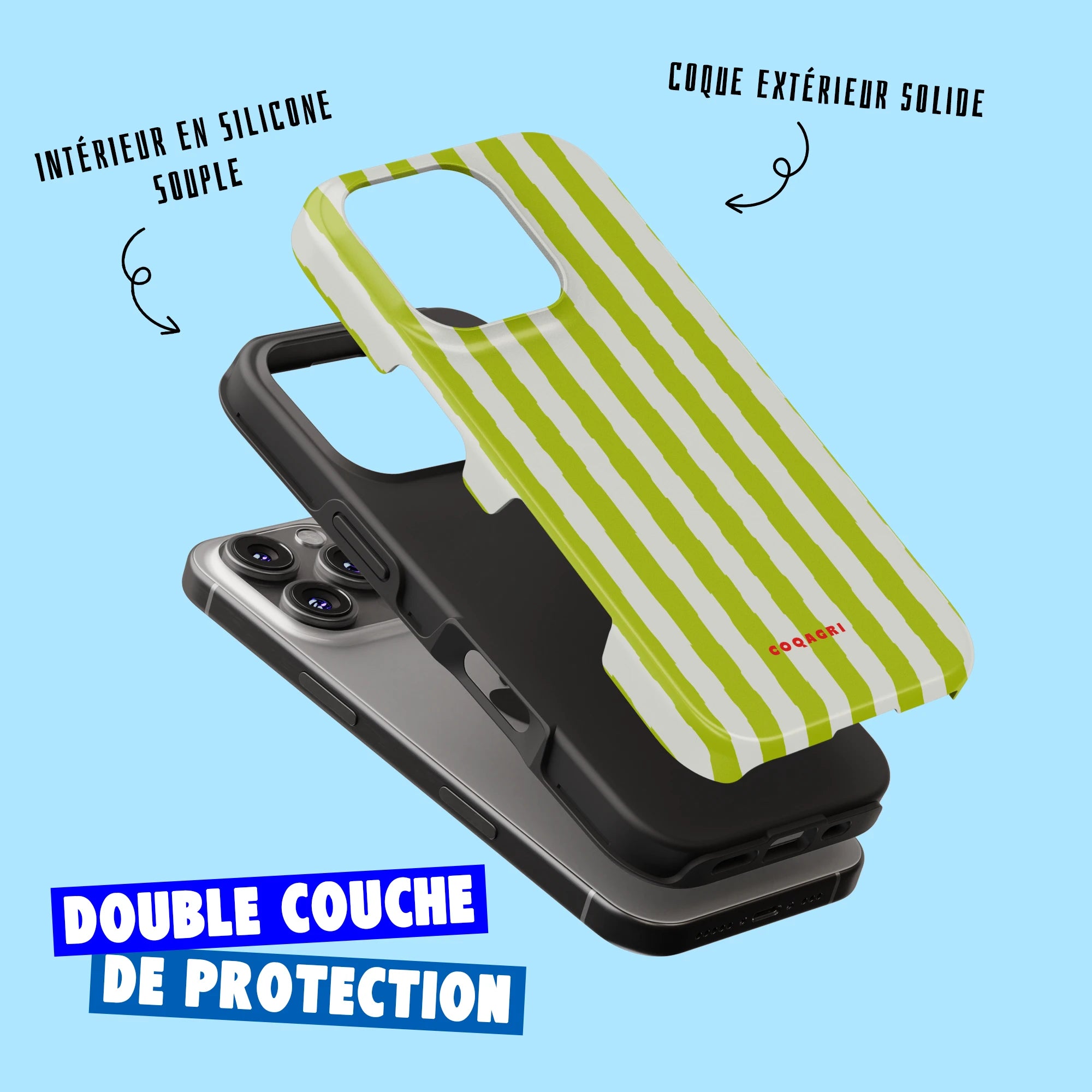Coque - Vert et Gris