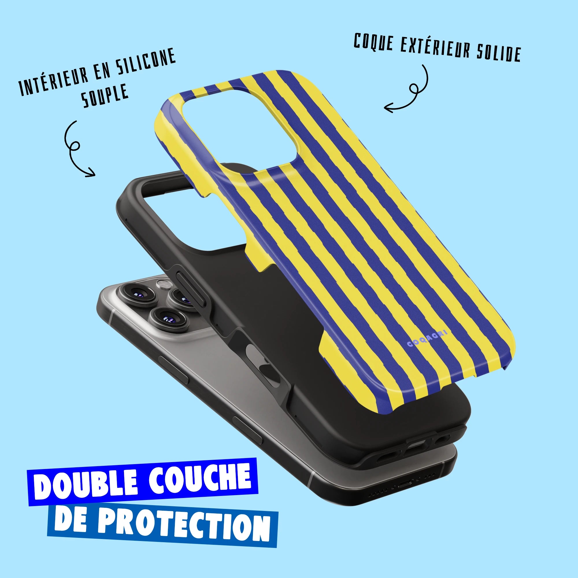 Coque - Bleu et Jaune