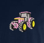 T-shirt - John Deere 7710 Rose - détail broderie bleu marine