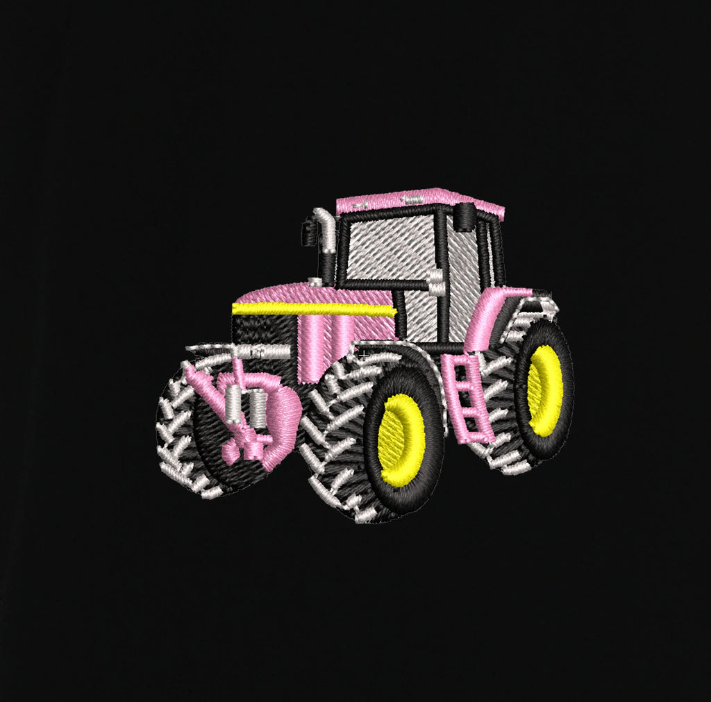 T-shirt - John Deere 7710 Rose - détail broderie noir