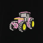 Sweat à capuche - John Deere 7710 Rose - détail broderie noir