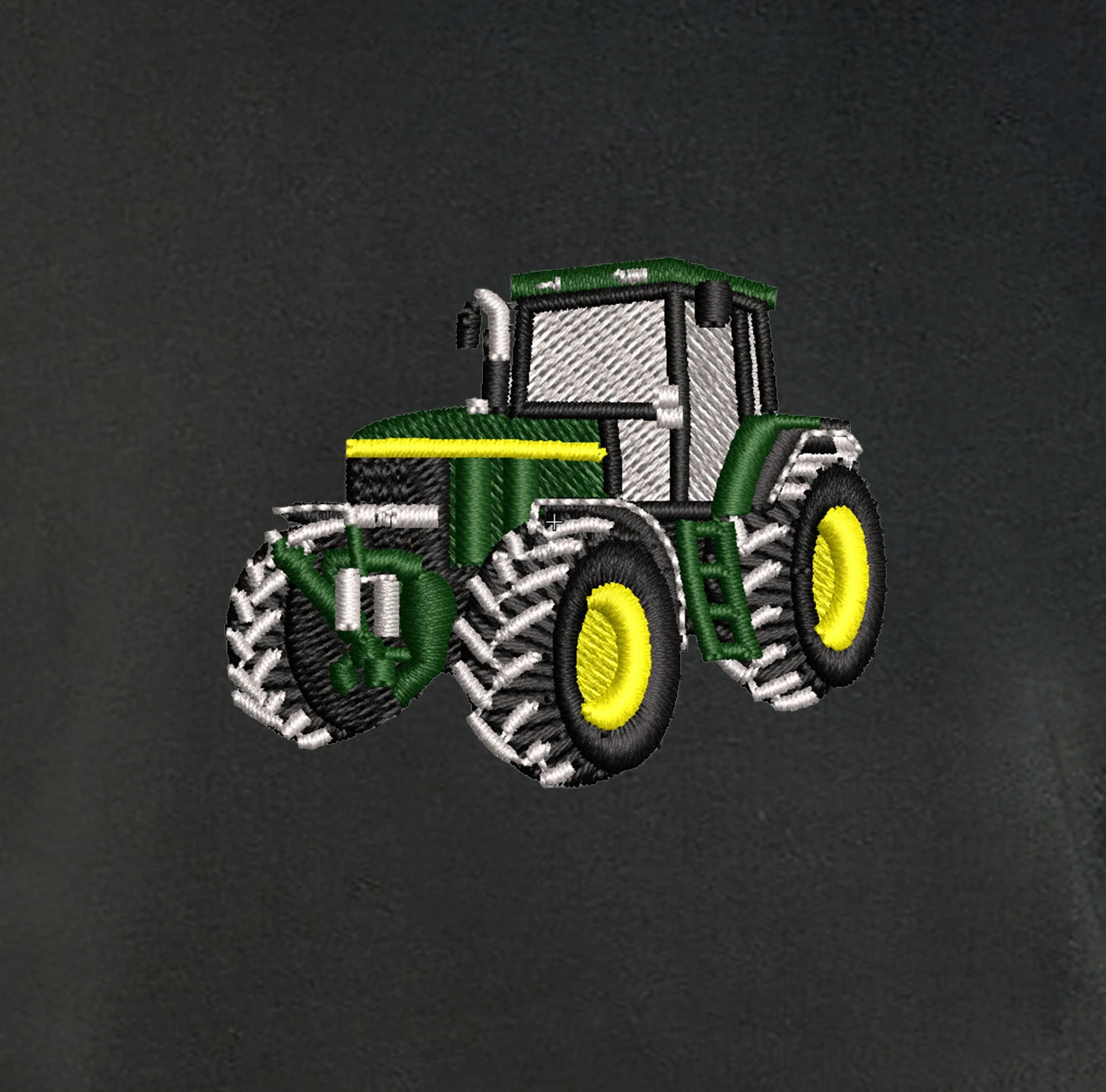Sweat col rond - John Deere 7710 - détail broderie anthracite