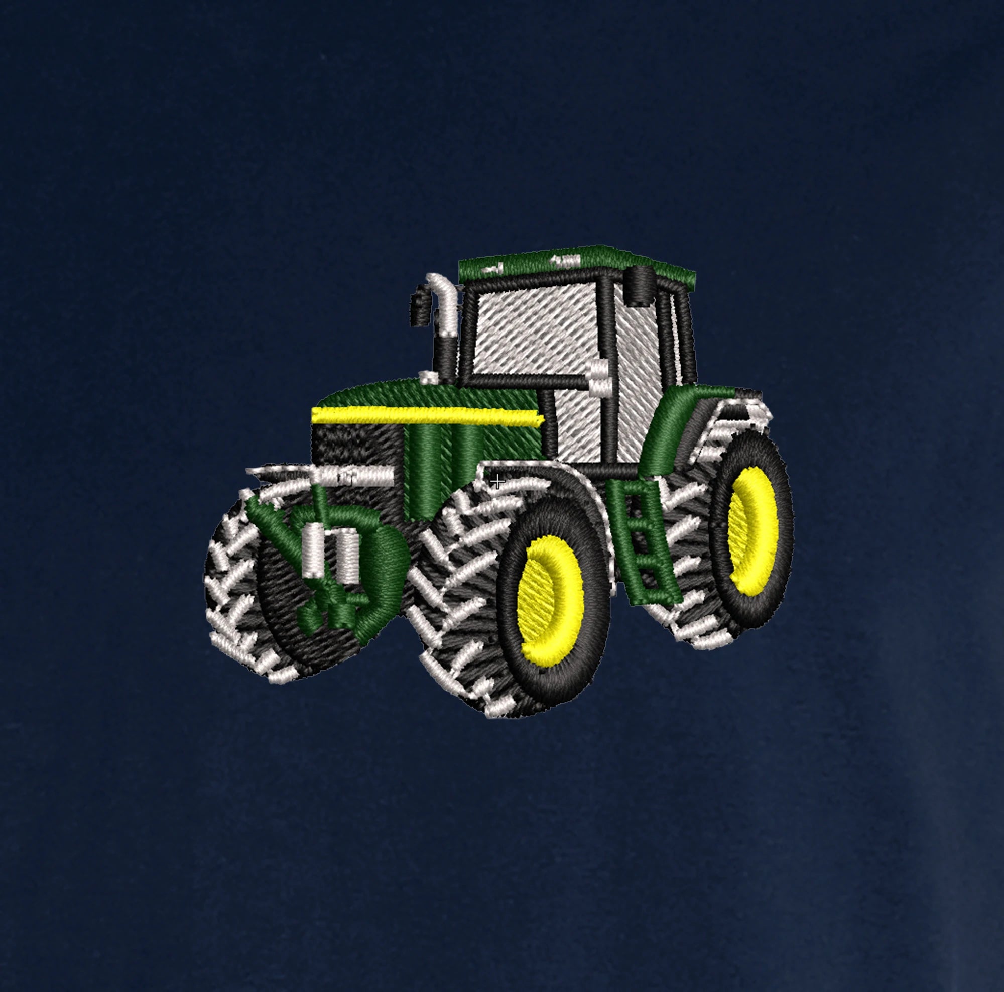 T-shirt - John Deere 7710 - détail broderie bleu marine