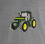Sweat à capuche - John Deere 7710 - détail broderie gris