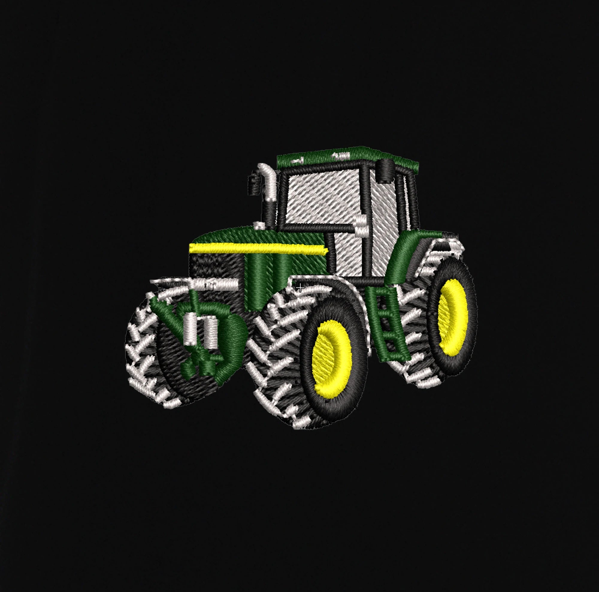 T-shirt - John Deere 7710 - détail broderie noir