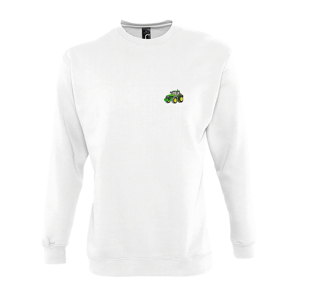 Sweat col rond - John Deere 8R Blanc