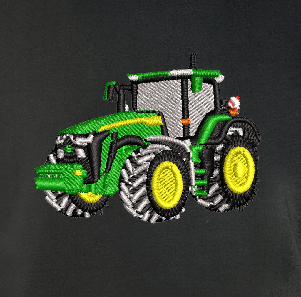 Sweat col rond - John Deere 8R - détail broderie anthracite