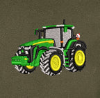 Sweat à capuche - John Deere 8R - détail broderie kaki
