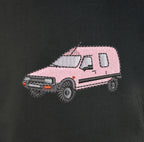 Sweat col rond - C15 Rose - détail broderie anthracite