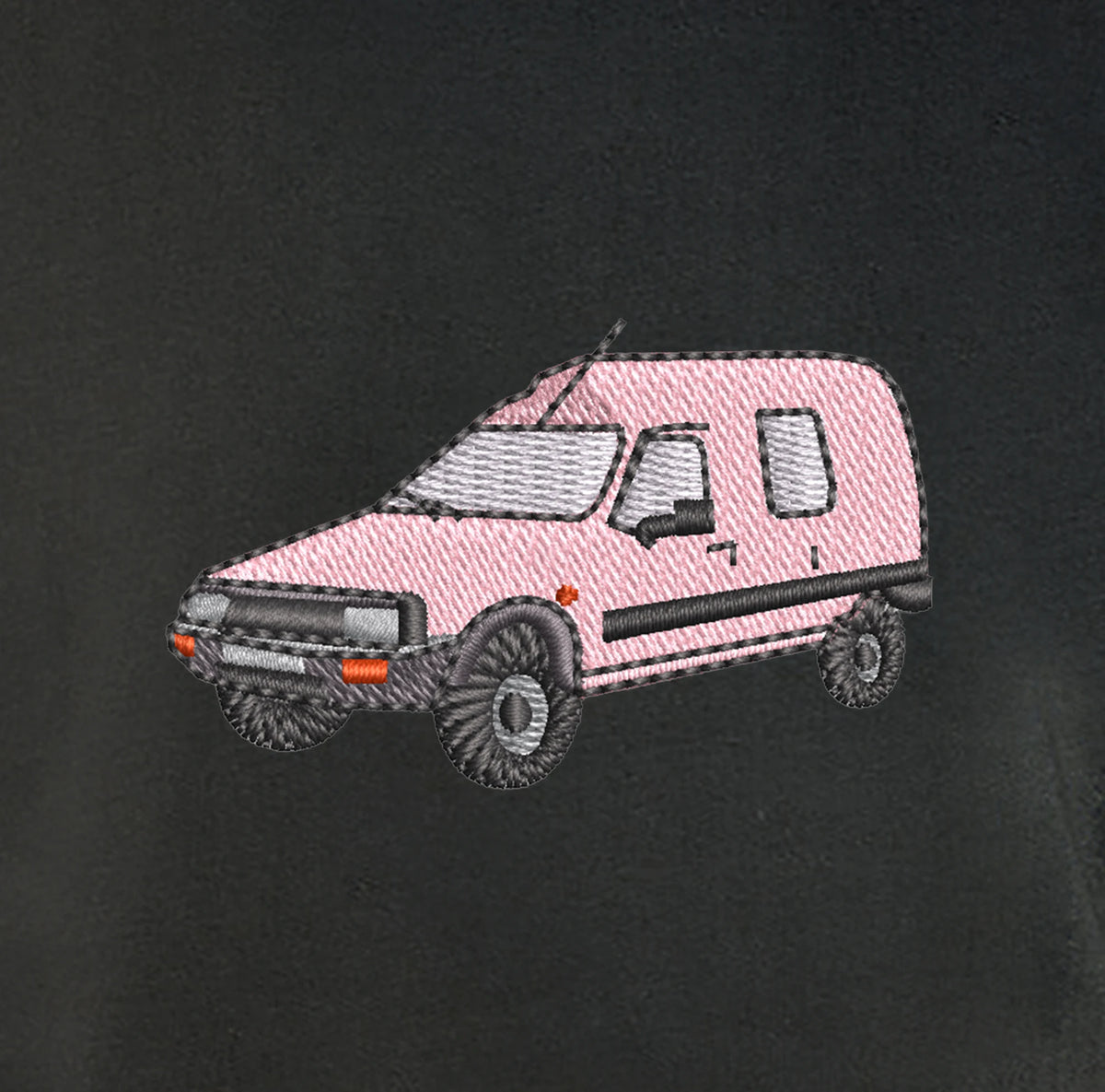 Sweat col rond - C15 Rose - détail broderie anthracite