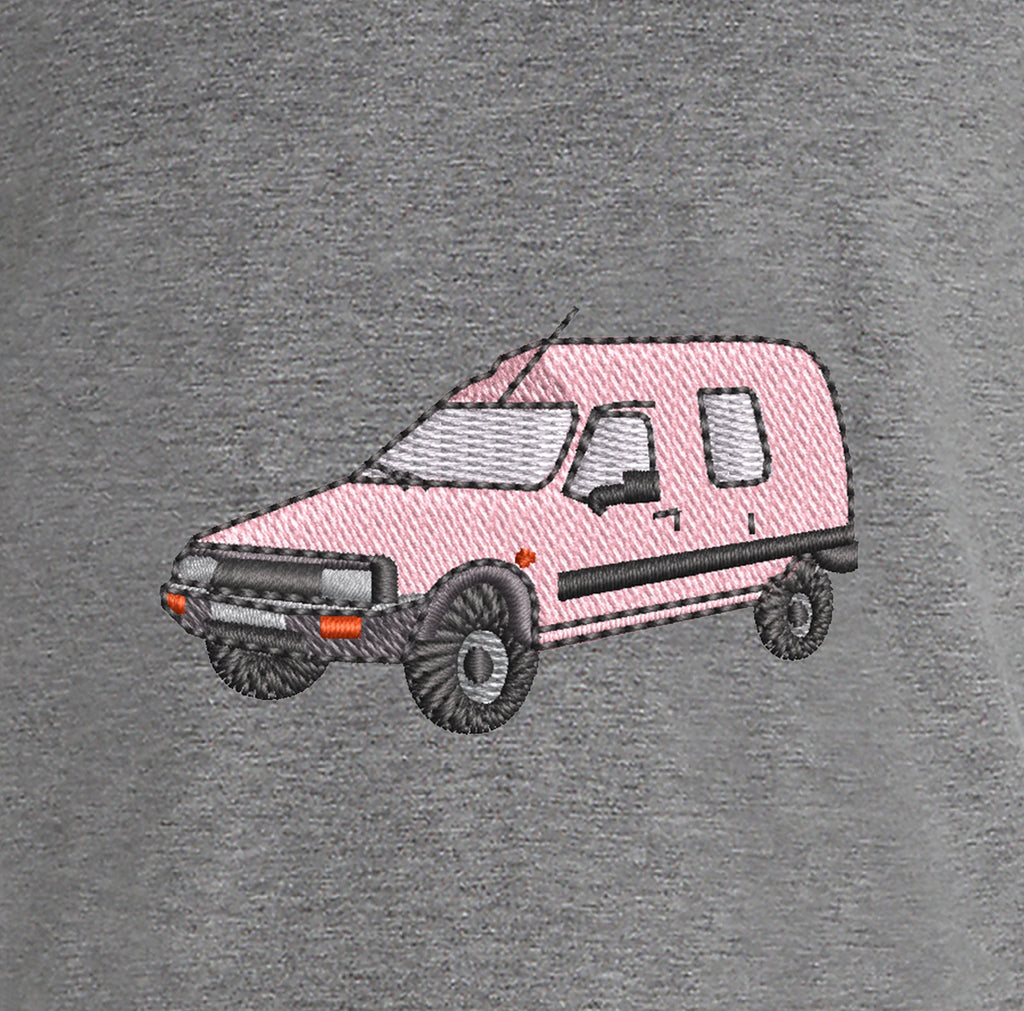 T-shirt - C15 Rose - détail broderie gris