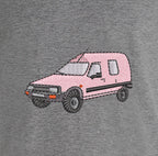Sweat à capuche - C15 Rose - détail broderie gris