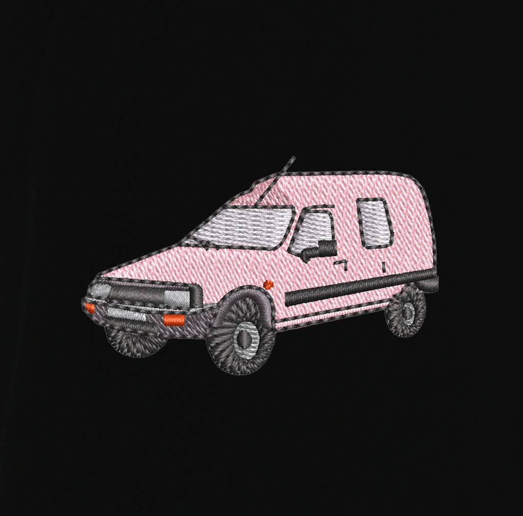 T-shirt - C15 Rose - détail broderie noir