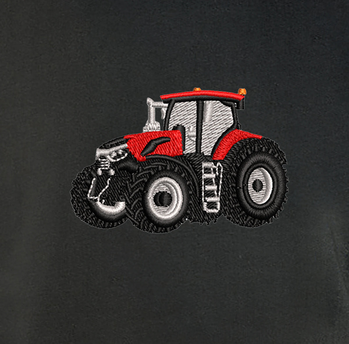Sweat col rond - Case IH - détail broderie anthracite