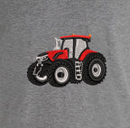Sweat à capuche - Case IH - détail broderie gris