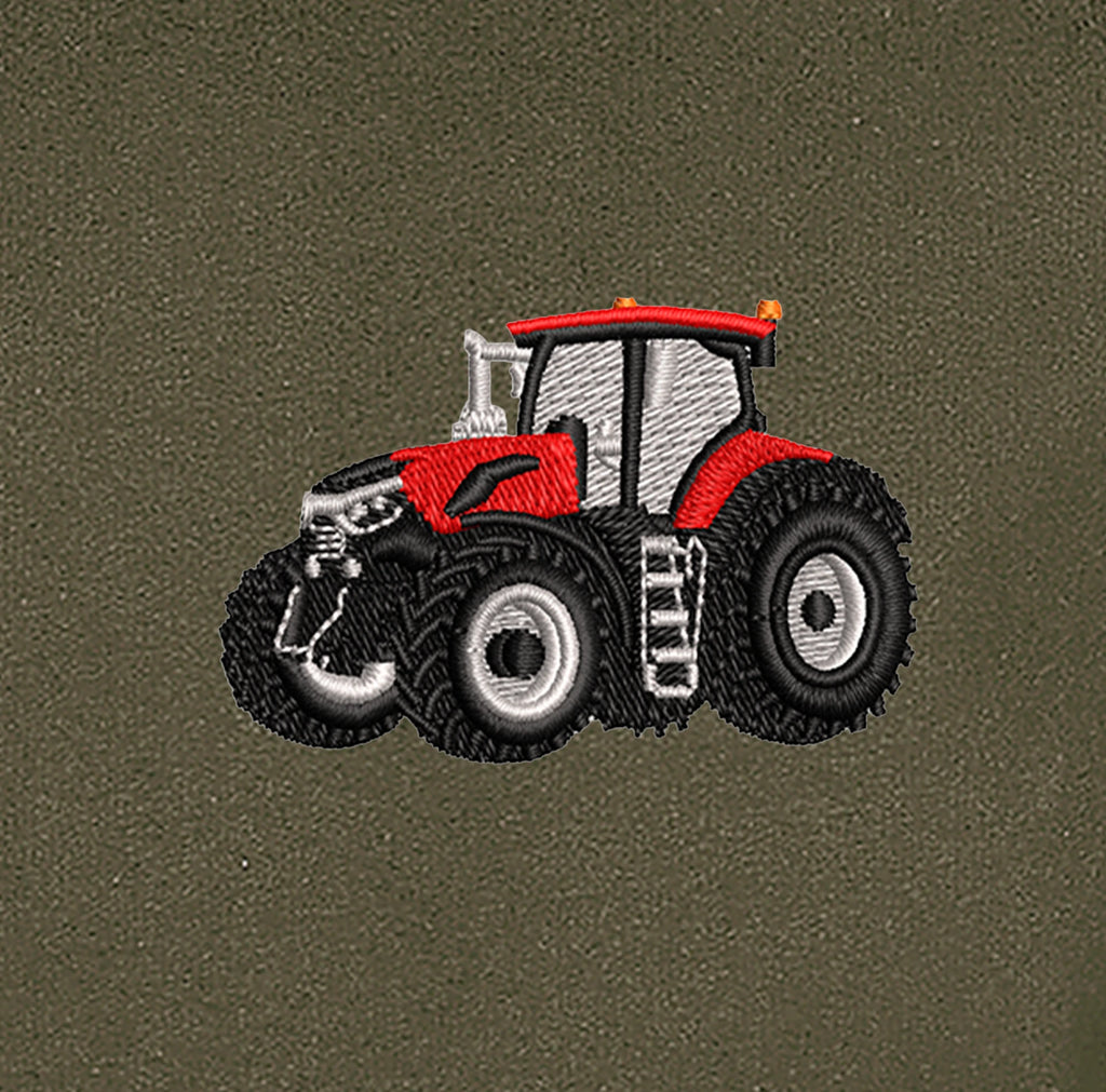 Sweat à capuche - Case IH - détail broderie kaki