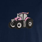 T-shirt - Case IH Rose - détail broderie bleu marine