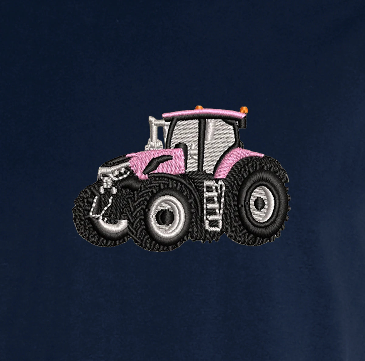 T-shirt - Case IH Rose - détail broderie bleu marine