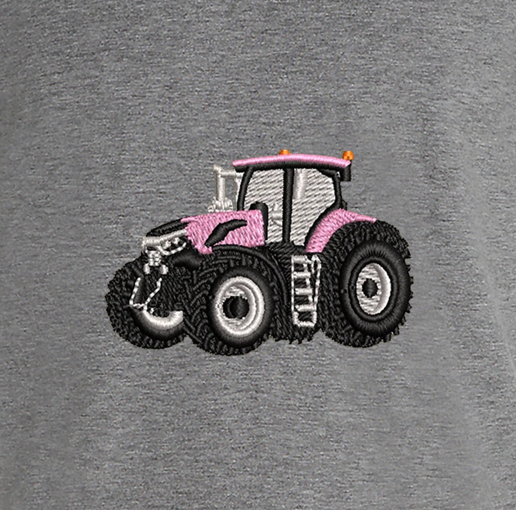 T-shirt - Case IH Rose - détail broderie gris