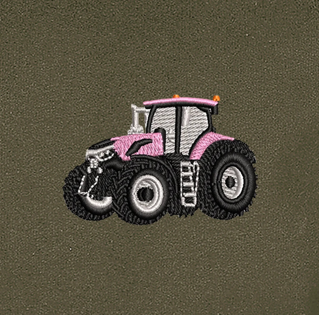 Sweat à capuche - Case IH Rose - détail broderie kaki