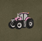 Sweat à capuche - Case IH Rose - détail broderie kaki