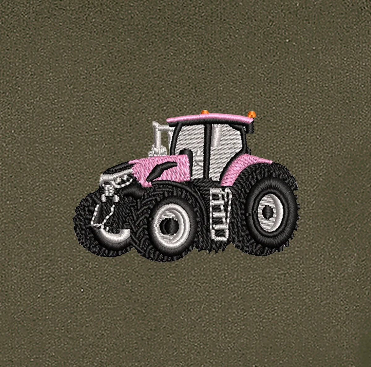 Sweat à capuche - Case IH Rose - détail broderie kaki