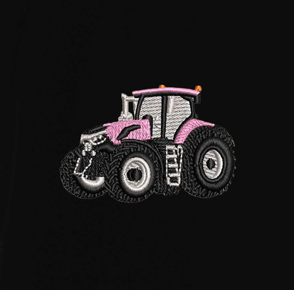 Sweat à capuche - Case IH Rose - détail broderie noir