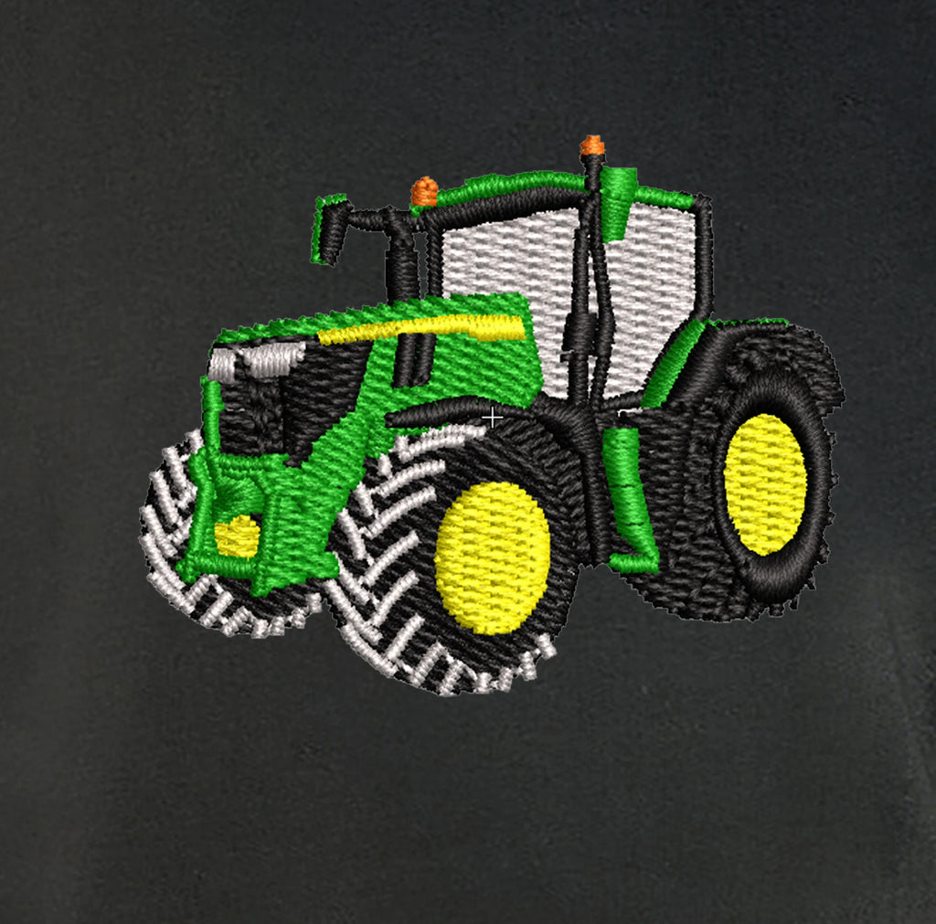 Sweat col rond - John Deere 6R250 - détail broderie anthracite
