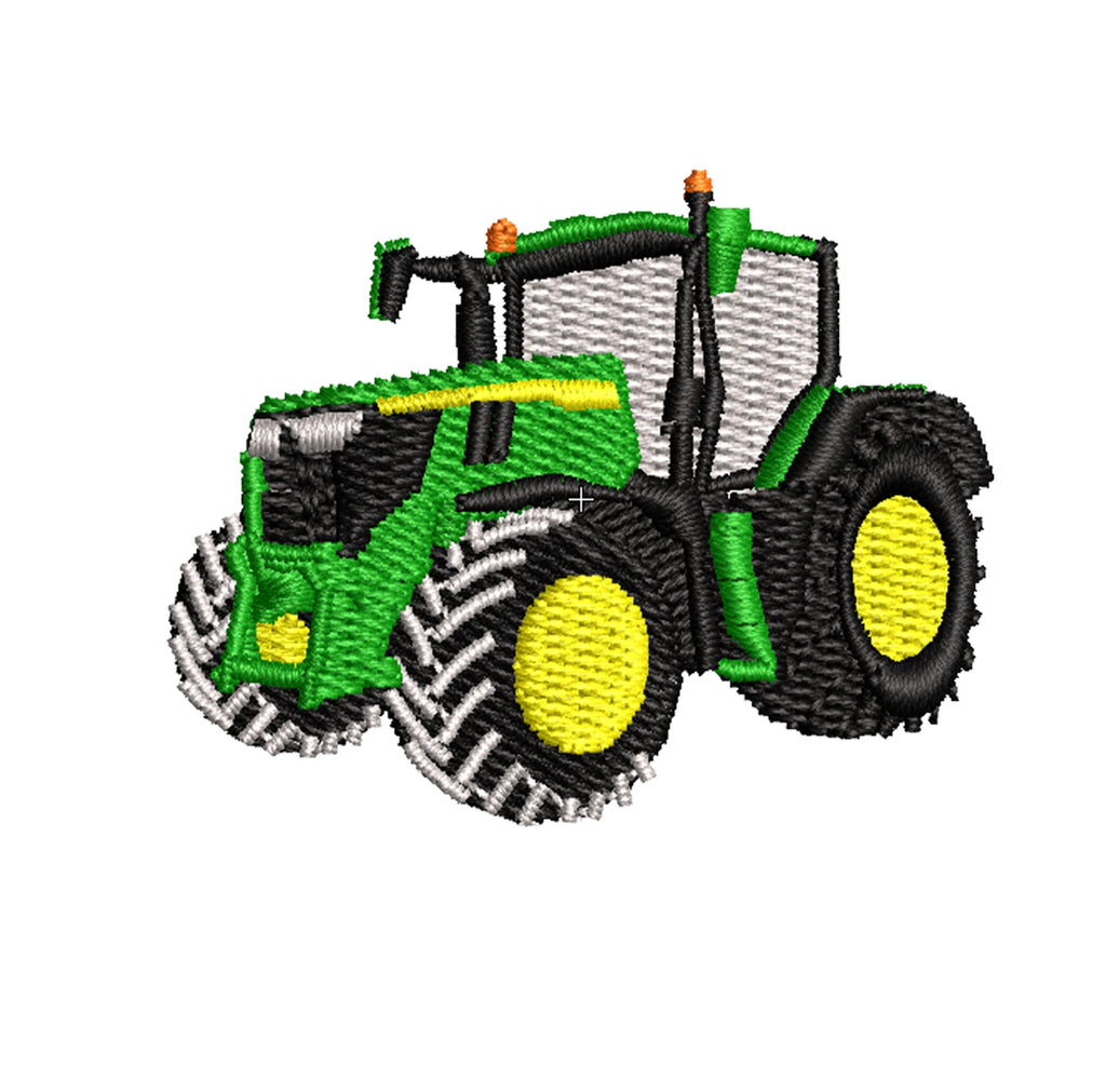 Sweat col rond - John Deere 6R250 - détail broderie blanc