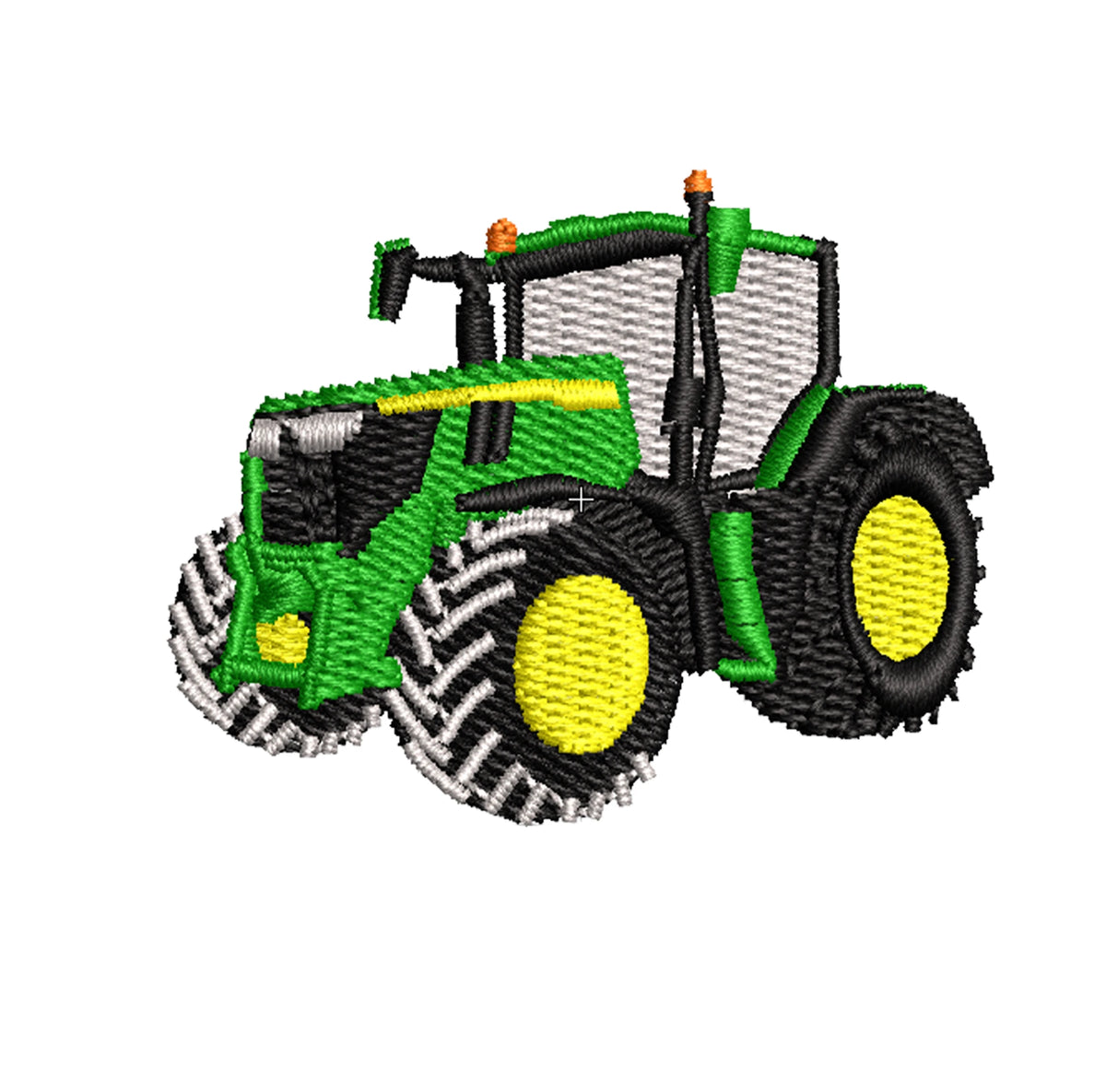 Sweat col rond - John Deere 6R250 - détail broderie blanc
