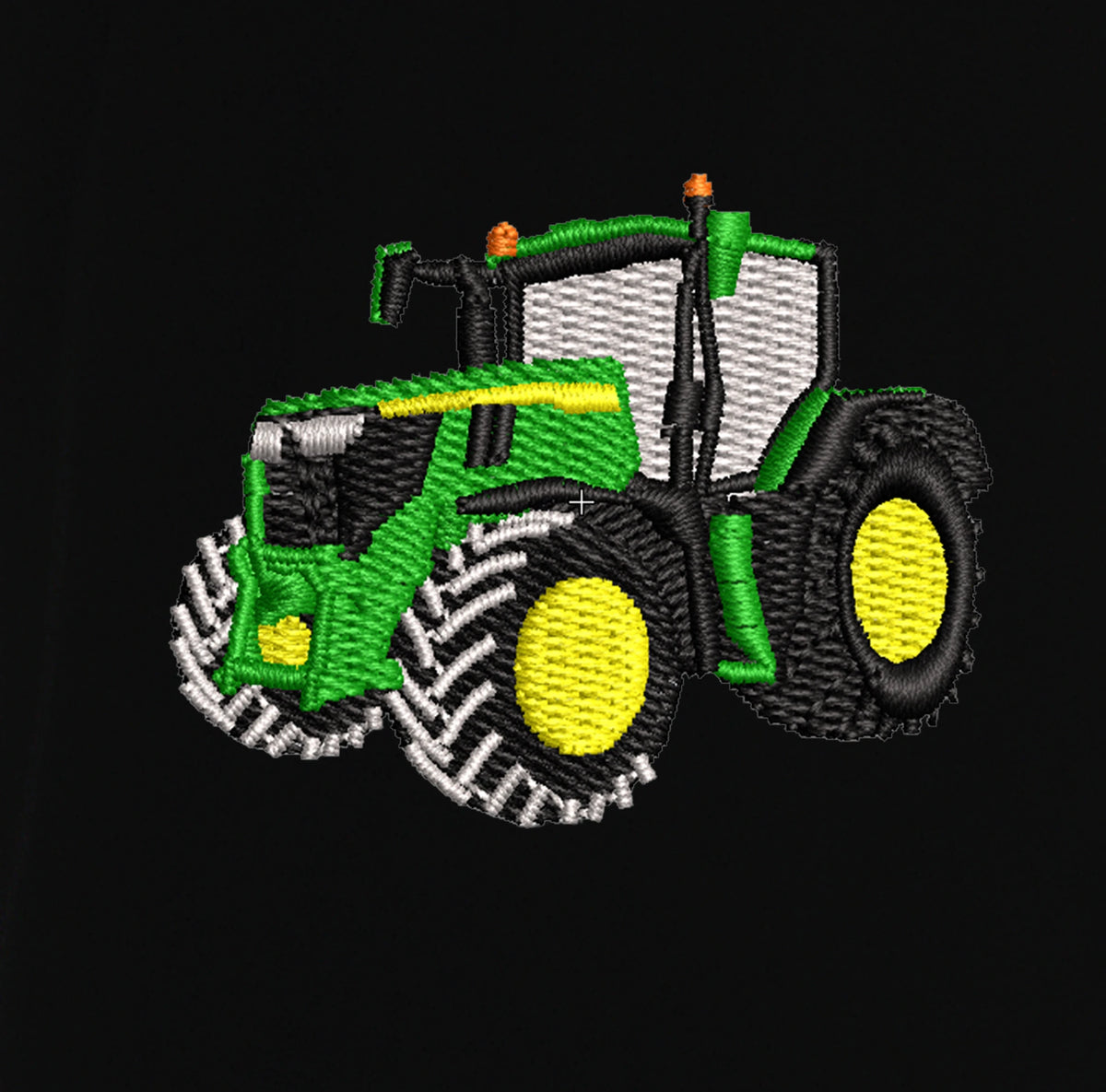 T-shirt - John Deere 6R250 - détail broderie noir