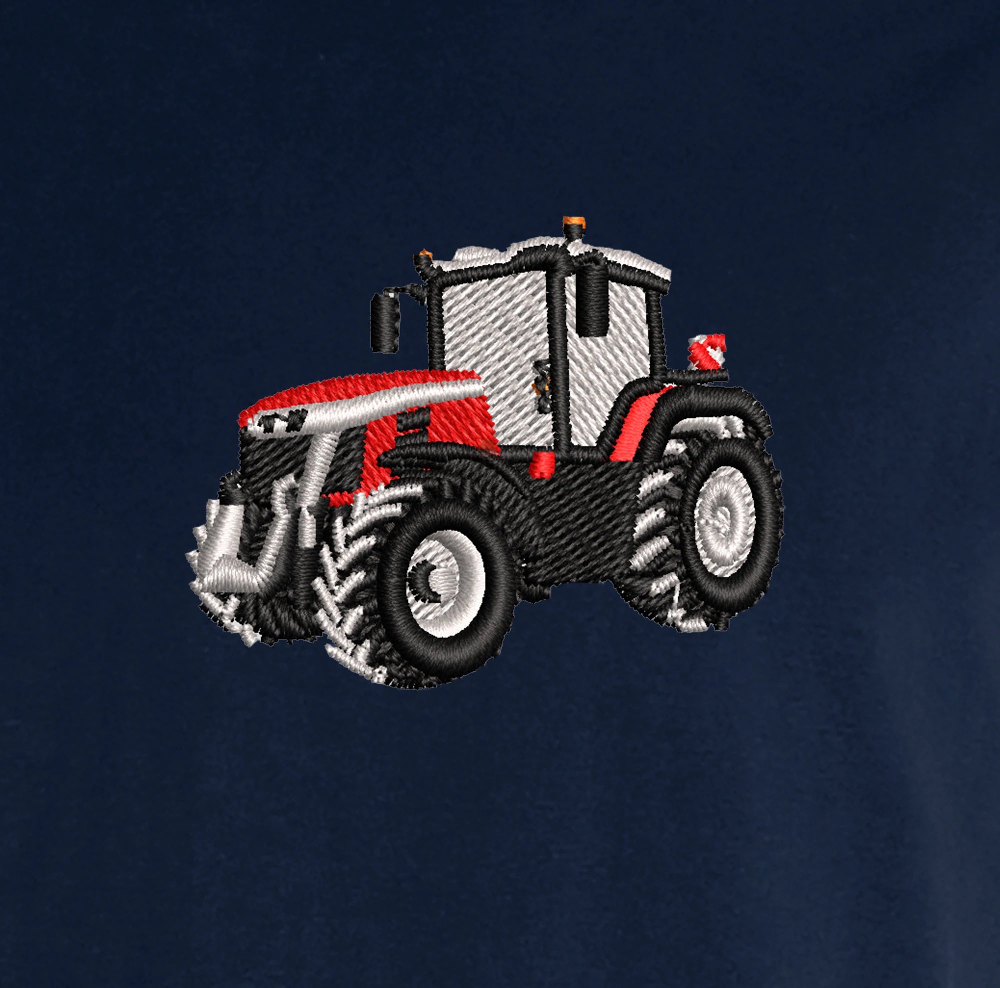 Sweat à capuche - Massey 8S - détail broderie bleu marine