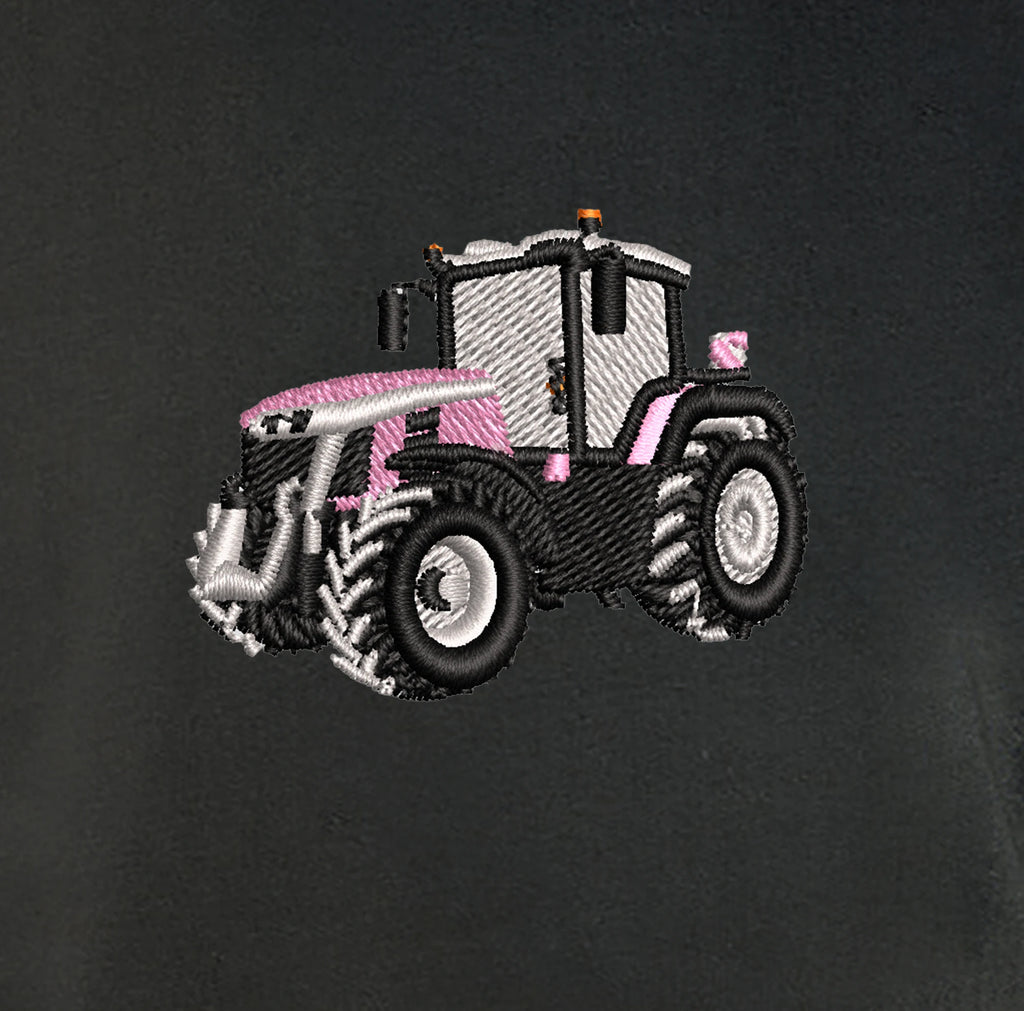 Sweat col rond - Massey 8S Rose - détail broderie anthracite
