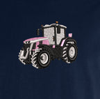 Sweat col rond - Massey 8S Rose - détail broderie bleu marine