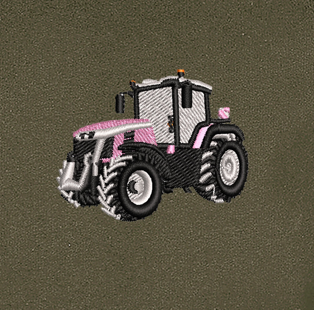 Sweat à capuche - Massey 8S Rose - détail broderie kaki