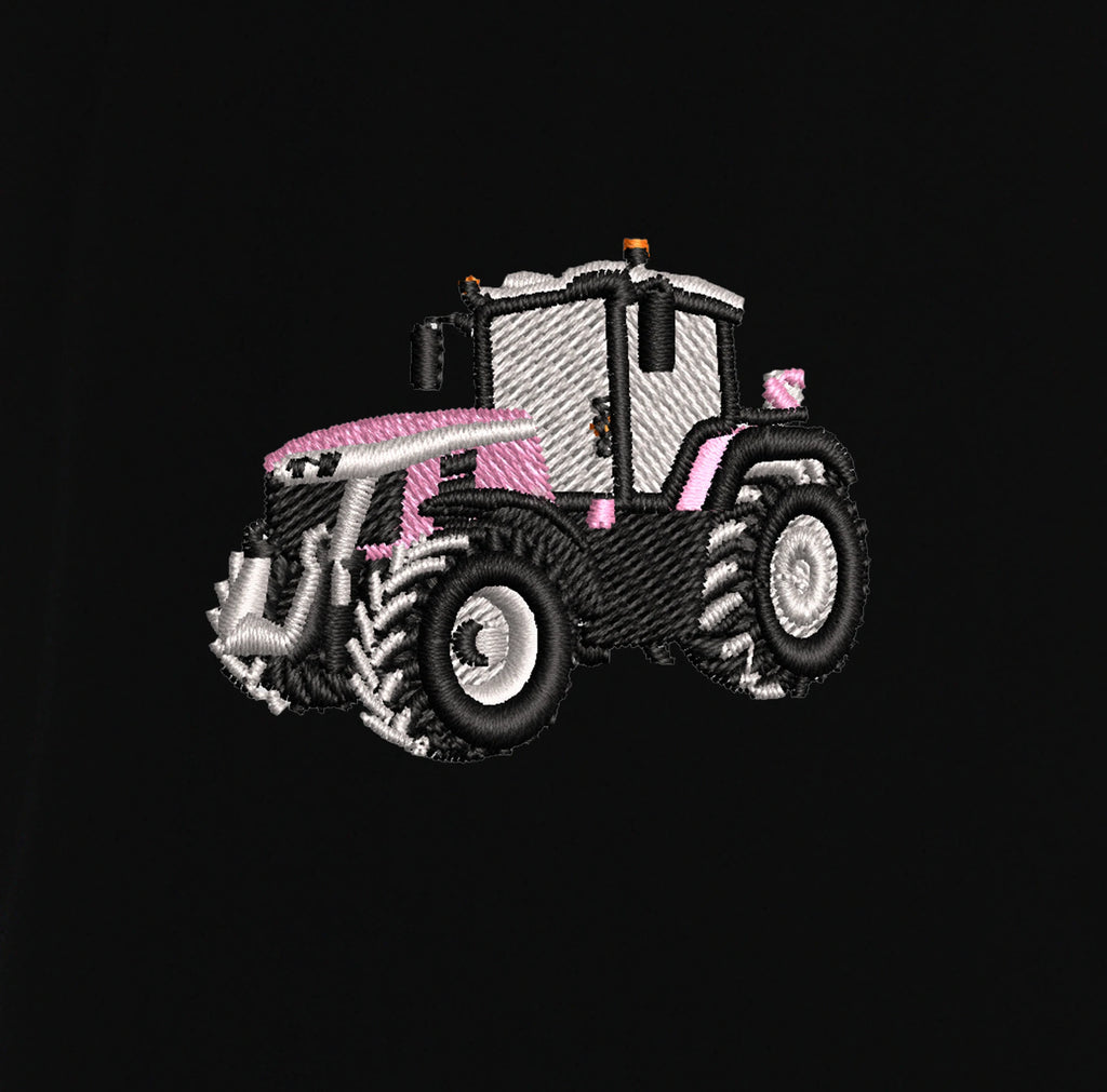 Sweat col rond - Massey 8S Rose - détail broderie noir