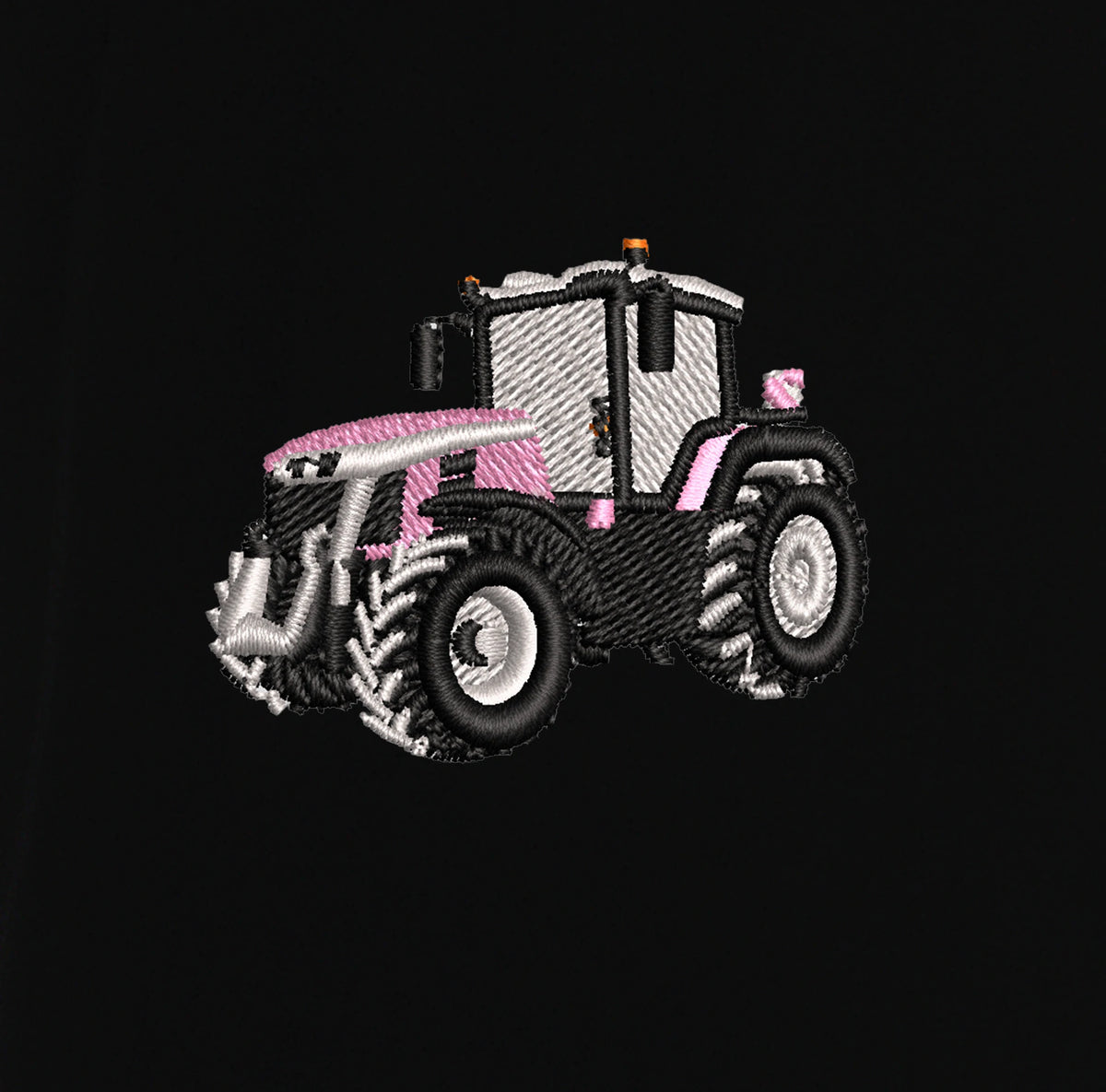 Sweat col rond - Massey 8S Rose - détail broderie noir