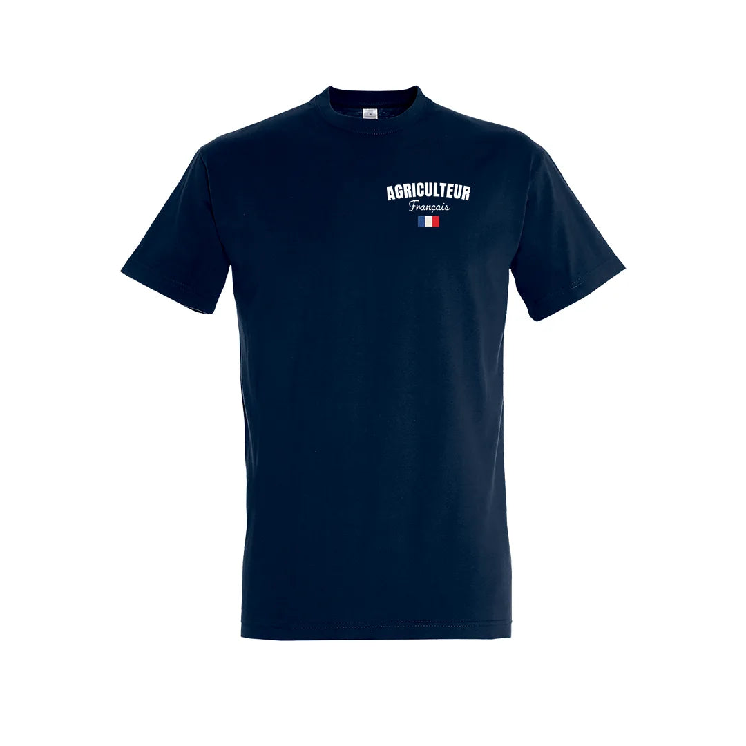 T-shirt Agriculteur Français COQ AGRI coloris Bleu Marine – vue de face
