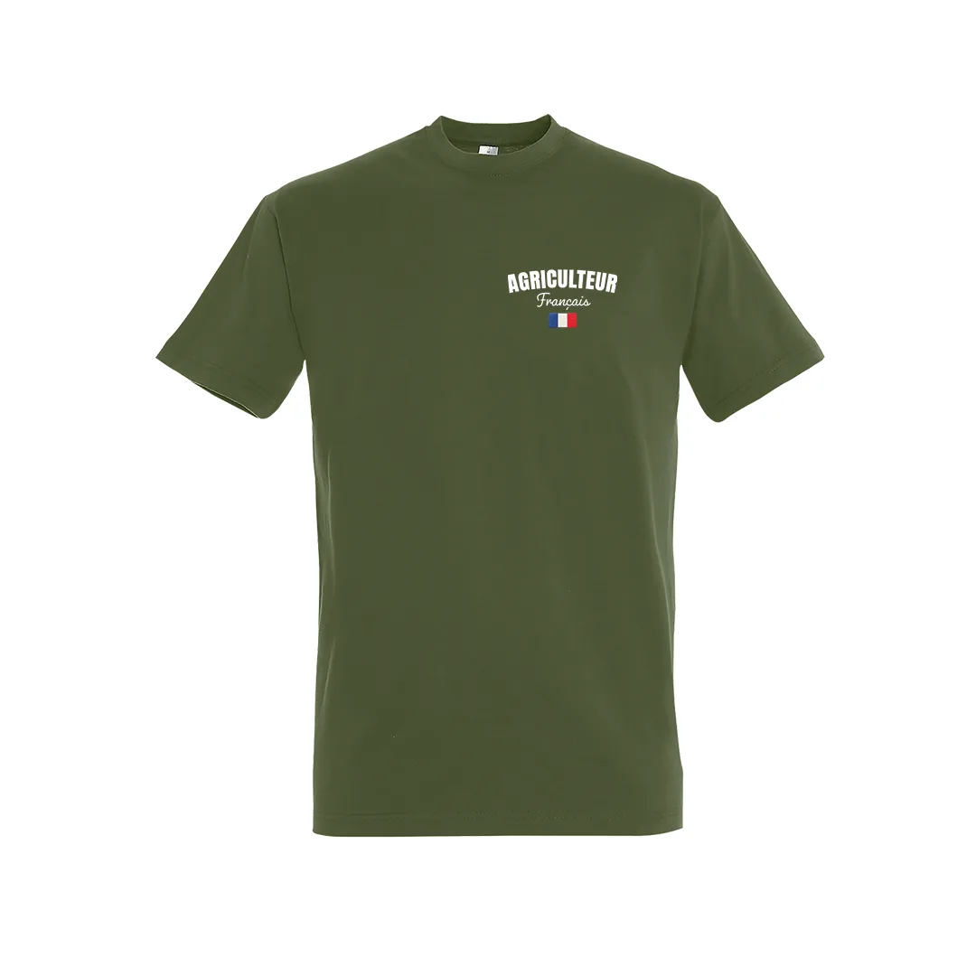 T-shirt Agriculteur Français COQ AGRI coloris Kaki – vue de face
