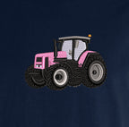 T-shirt - Renault Rose - détail broderie bleu marine