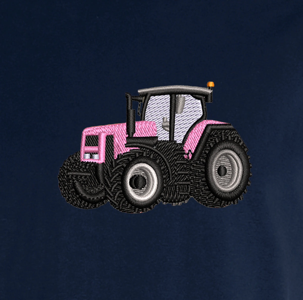 T-shirt - Renault Rose - détail broderie bleu marine