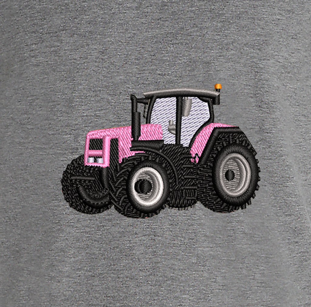 T-shirt - Renault Rose - détail broderie gris