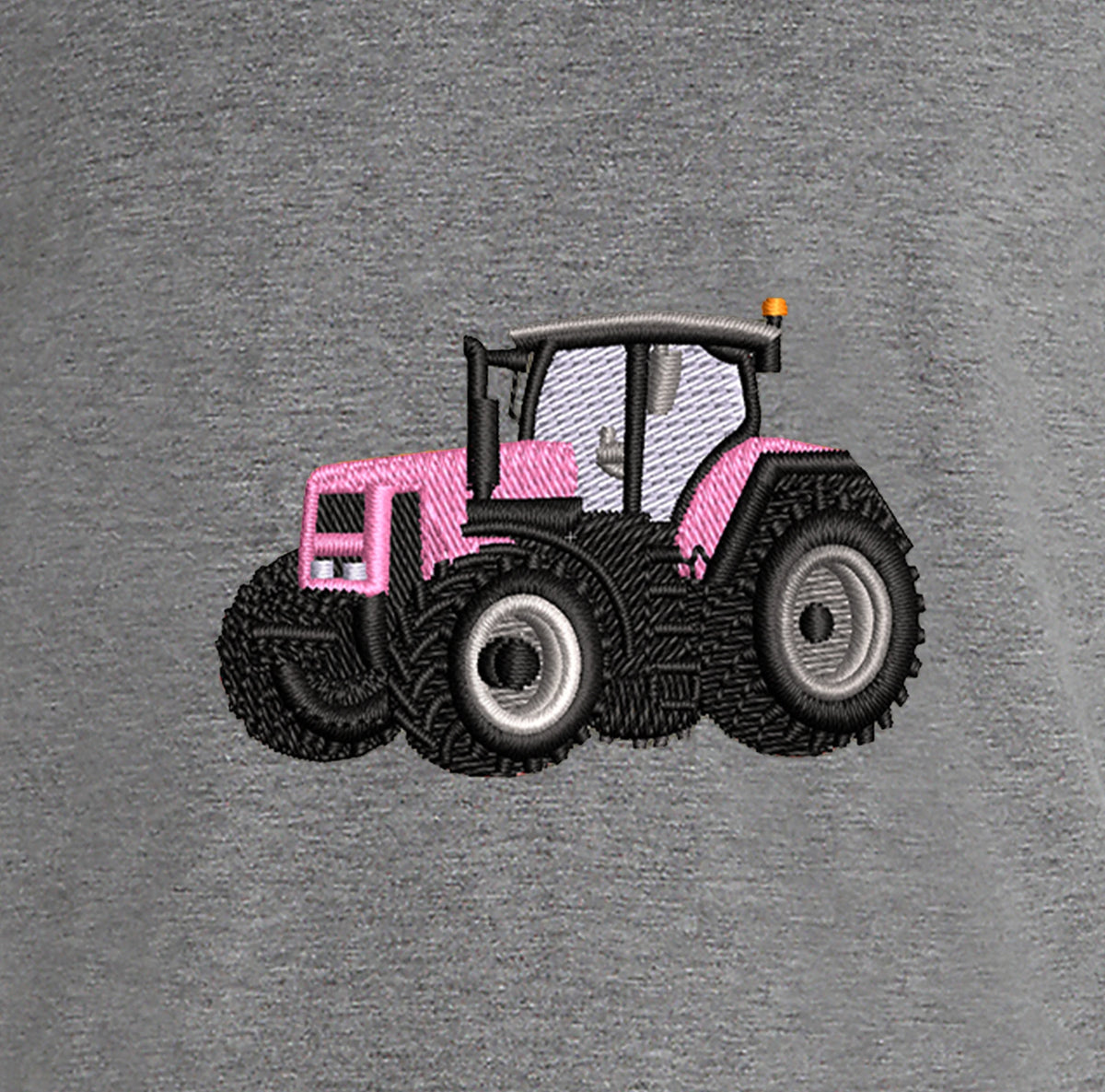 T-shirt - Renault Rose - détail broderie gris