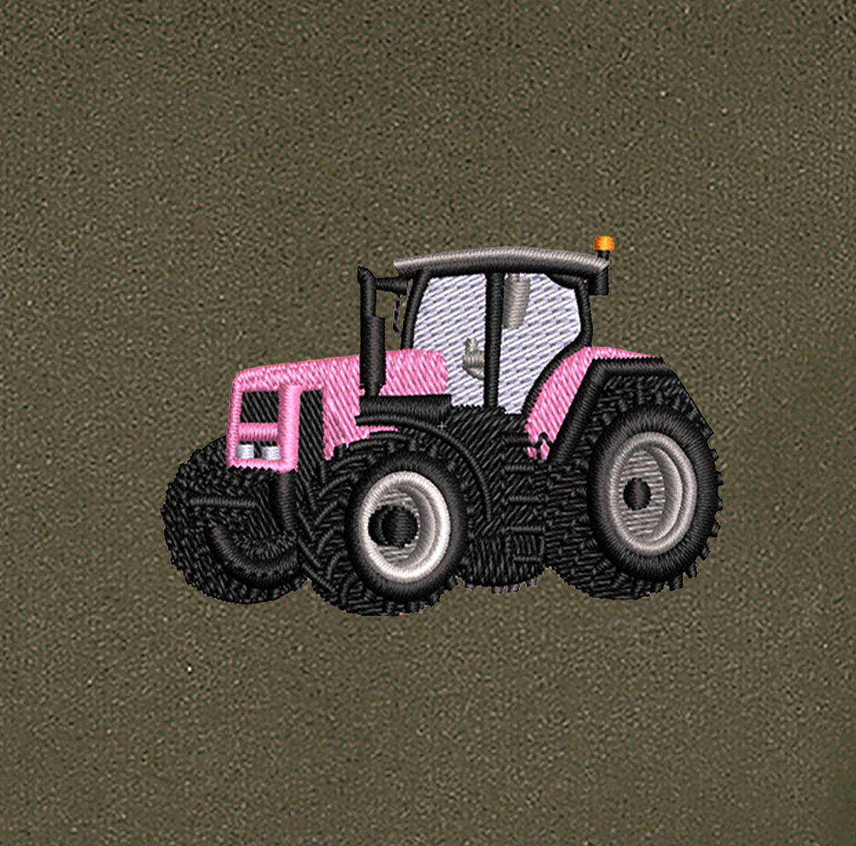 Sweat à capuche - Renault Rose - détail broderie kaki