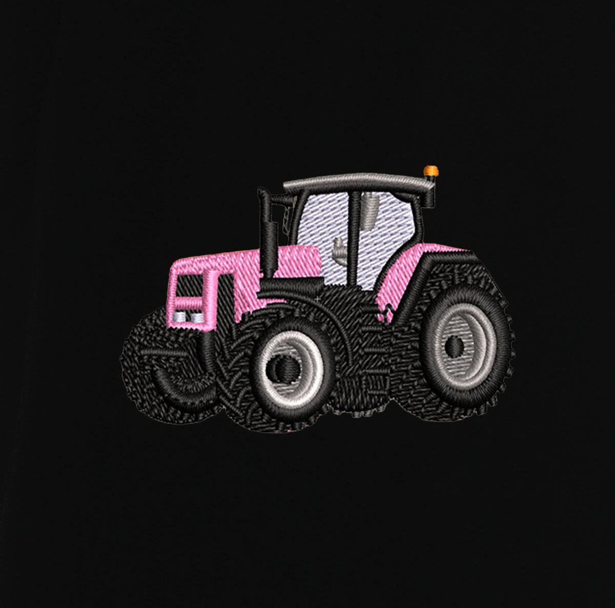 Sweat col rond - Renault Rose - détail broderie noir
