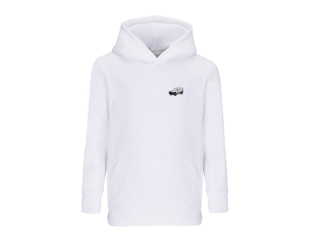 Sweat à capuche enfant C15 blanc brodé COQ AGRI