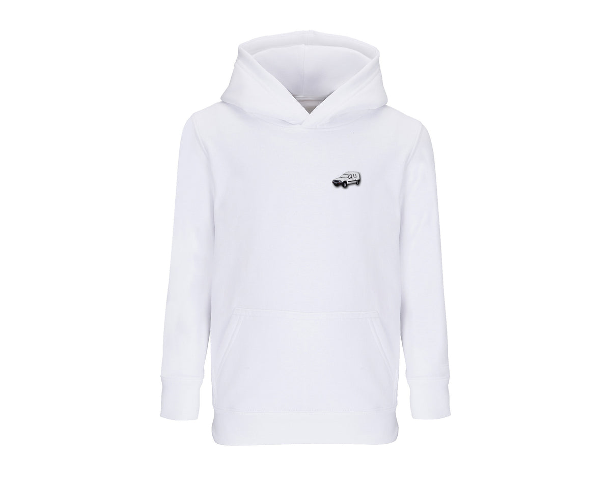 Sweat à capuche enfant C15 blanc brodé COQ AGRI